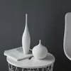 Jingdezhen moderno minimalista hecho a mano arte zen jarrón adornos de cerámica sala de estar modelo decoración del hogar 210409