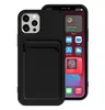 Kaartsleufhouder vloeibare zachte tpu mobiele telefoon kitjes voor iPhone 14 iPhone13 11 12mini Pro Max XR XS 8 7 6 Plus