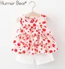 Baby Summer Roupas 1-4T Infant Kid Roupas Bolinhas Fungus Top + Shorts 2 Pcs Set Toddler Girl Outfit 210611
