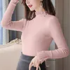 Winter Knitted Sweater Sueter Mujer Invierno Women Turtleneck Pullovers Harajuku Solid White Pink Top 6483 90 210510