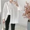 Vintage blouse vrouwen witte lange mouwen vrouwelijke effen kleur blusas mujer de moda lente shirt losse shirt 882g 210420