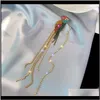 Dangle & Chandelier Delivery 2021 Fyuan Long Tassel Crystal Asymmetry For Women Colorful Parrot Drop Earrings Wedding Jewelry Gifts 62Tk7