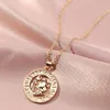 Vintage Gouden Twaalf Sterrenbeelden Ketting Voor Vrouwen Meisjes Man Zodiac Symbool Hanger Gift Sleutelbeen Ketting Kettingen Fijne Sieraden