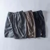 New arrival Striped shorts men summer fashion trend 100% cotton linen shorts knee length straight elastic male shorts 1833 H1210