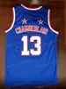 Harlem Globetrotters 13 Wilt Chamberlain College Basketball Jersey Vintage Blau Alle genähten Größe S-3XL