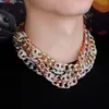 TOPGRILLZ 16mm Miami chaîne cubaine collier cubique Zircon boîte boucle collier Hip Hop mode bijoux X0509