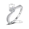 Fine 925 Sille srebrny Pierścień Solid Solitaire okrągły księżniczka CUT CZ Cubic Claw Claw Wedding Eternityrings7115571