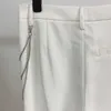 Haute Qualité designeurs de concepteurs pantalons de la chaîne en métal Femme Pantalon blanc orné 210526