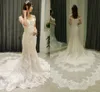 2022 romantisk kapell tåg bröllopsklänning sjöjungfru elfenben lave naken tulle av axel applique pärlor pärlor vestidos de novia brudklänningar klänningar