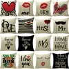 Kussensloop Love Sierkussencovers Valentijnsdag Liefde 18 inch Kussenhoes voor Sofa Stoel Kamer Kantoor Woondecoratie