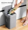 16L Smart Trash Can Automatic Sensor Dustbin Kitchen Bathroom Garbage Bucket Intelligent Electric SmartWaste Bins 211103