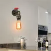 Endüstriyel Su Borusu Pas Duvar Işık Steampunk Vintage E27 Edison Lamba Sconce Lunminaire Koridor Cafe Bar Ev için