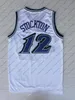 32 # Karl Malone Jersey 12 # John Stockton Jersey Violet Blanc Cousu Donovan Mitchell Orange Chemises En Gros Top Qualité S-XXL