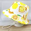 Cartoon Baby Sea Beach Sun Hat Summer Children Girl Bucket Cap Kids Fruit Print Outdoor Hats Toddler Girls Fisherman Visor