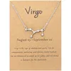 Star Zodiac Teken 12 Constellation Kettingen Crystal Charm Gold Chain Choker Necklace voor Vrouwen Verjaardag Sieraden Gift