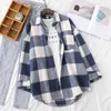 Spring Women Big Plaid Full Sleeve Thick Warm Woolen Shirt Jacket Winter Oversize Tops Stylish Girl Casual Outwear T0N444T 211029