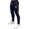 Mens Joggers Sweatpants Sik 실크 피트니스 탄력 바지 힙합 스키니 트랙 슈트 Siksilk 바지 남성 캐주얼 실크 트랙 바지 Y0811