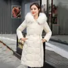 Vinterjacka Kvinnor Vit päls Hooded Parkas Höst Koreansk Slim Plus Storlek Tjock Värme Down Cotton Coats Feminina LR834 210531