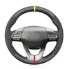 Coprivolante in pelle sintetica scamosciata nera cucita a mano copriauto antiscivolo per Veloster 2021 I30 2021-2021 Elantra