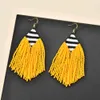 ZMzy Duży Boho Handmade Etniczne Zroszony Dangle Dla Kobiet Dziewczyny Długie Tassel Miyuki Kolczyki Letnia Chic Femme Biżuteria