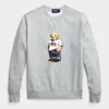 2022 New Plush Long-Sleeved Pullover Bear Polos 셔츠 티셔츠 만화 곰 느슨한 둥근 목 인쇄 곰