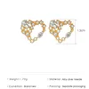 Heart Pearl Crystal Earrings Stud Hollow Valentine's Day Regalo Gift Lega Ear Drop Donne Party di Compleanno 925 Argento Love Orecchino Accessori gioielli