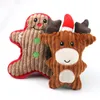 Peluche de noël interactive pour chien, jouets couinants, cadeaux pour chiot, poupée molaire, renne, en forme de père noël, cadeau de noël