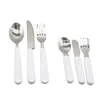 NOVO! Sublimação crianças cutelaria conjunto branco em branco diy fork faca colher aço inoxidável adultos cutelaria portátil kids tableware sn