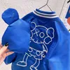 Ins Boys Bear Baseball Jacket Kids Stripe Round Round Collar Leng Sleeve Outwear Autumn Children Cartoon Casuare Coats Clotes A7731916043