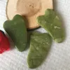Raspando massagem face verde rosa quartzo natural jade pedra massagens gua sha placa raspador ferramenta