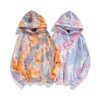 Oversized Tie-Dye Men Hoodie Sweatshirt Man Kvinna Par Streetwear 100% Bomull Långärmad Pullover Sweatshirt Hip Hop Tops 211014