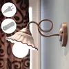 Lampada da parete NUNU Sconce in stile country americano Paralume in ceramica 5,9 piedi Opzioni di plug-in multiple Cavo per camera da letto Lampadina non inclusa