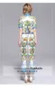 Fashion Designer Suits Trousers 2 Piece Set Women Short Sleeve Bow tie Blouse and Floral Print Casual Pants Set 210514