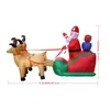 Christmas Decorations Inflatable Santa Snowman Riding Reindeer Doll Set With Built-in LED Winter Outdoor Funny Gift233s