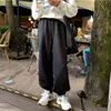 Houzhou Hip Hop gris polaire sarouel surdimensionné harajuku hiver jogging noir pantalon décontracté pantalon de survêtement de mode coréenne 211124
