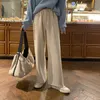 3 Renkler Kore Tarzı SOILD Renk Geniş Bacak Pantolon Kadın Rahat Yüksek Elastik Bel Kalın Uzun Pantolon Bayan (F4153) 210423
