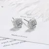 Роскошный бренд благородные кубические Zircon камни шарм ухаживание женщин 925 стерлингового серебро темперамент мода ювелирные изделия серьги Xed914