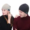 Sport Smart Cap Bluetooth Headset Trådlös Färgrik Musik Varm Vinter Stickade Hattar Stereo Handsfree Headphone för Smartphone Cykling Kepsar