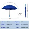 Parapluie Variable Cool avec LED, lumière à 8 nervures, Transparent avec poignée de lampe de poche, sécurité nocturne H1015252T