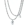 TIFF Women's Sterling Silver Necklace 925 Hardwear Series Chain Link Talisman Small U-Type Luxury Brand Jewelry318e