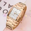 WWOOR Fashion Square Bracelet Watch For Women Designer Luxury Rose Gold Ladies Dress Quartz Wristwatches Clock Montre Femme 210527