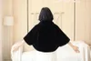 SHAMAI – veste d'hiver en fausse fourrure noire, enveloppe de mariée chaude, boléro ivoire, manteau de soirée, veste de mariage, robe de soirée