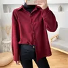 Camisas de pana vintage Blusas para mujer Tops Otoño e invierno Estilo de Hong Kong Espesar Camisa de manga larga suelta 11879 210417