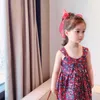 Urso Líder Meninas Casuais Vestidos de Verão Coreano Bebé Floral Traje Férias Sem Mangas Infantil Party Roupas 1-6Y 210708