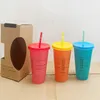 Star Bucks Thermochromic Drinkware Cup Kallbytbar Plast Färgbyte Straw PP Material Koppar