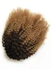 Afro bladerdeeg Trekkoord Paardenstaart Braziliaanse Maagdelijk Haar Korte Kinkys Krullend Ombre Blonde Bun Extension Hairspieces (4/27)