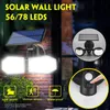 56 / 78led Solar Powered Pir Motion Sensor Ljusvinkel Justerbar Utomhus Garden Wall - 56led