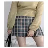 Mini gonne estive con gonna a vita alta delle donne Abiti Hara Juku scozzesi vintage in stile coreano per donna 210421