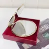 Brand designed Make up round mirror portable female folding mirrors present for friends classic with hand gift box G2146047532