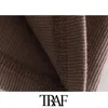 Traf Women Fashion Stretch Slim Ribbed Knit Tank Tops Vintage High Neck Sleeveless Female Camis Mujer 210415